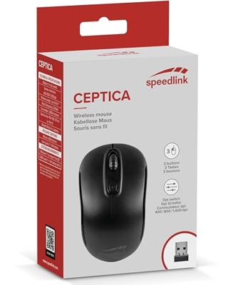 SpeedLink CEPTICA Muis Radiografisch Optisch Zwart 3 Toetsen 1600 dpi