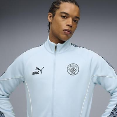 PUMA Manchester City Pre-Match KING Anthem Trainingsjack 2025-2026 Lichtblauw Donkerblauw
