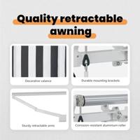 VidaXL Inklapbaar zonnescherm antraciet 350 x 200 cm stof - thumbnail