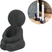 Kaarsenhouder Hug zwart 8 cm | 36 stuks - thumbnail