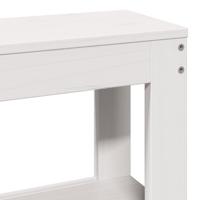 Bedframe met hoofdbord massief grenenhout wit 120x190 cm - thumbnail