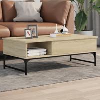 Salontafel 100x50x35 cm bewerkt hout en metaal sonoma eiken - thumbnail