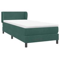 Boxspring met matras fluweel donkergroen 90x210 cm - thumbnail