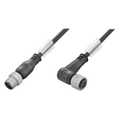 Weidmüller 1108880500 Sensor/actuator connector, geassembleerd M12 Stekker, recht, Bus, haaks 5.00 m Aantal polen (sensoren): 4 1 stuk(s)
