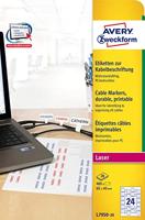 Avery-Zweckform L7950-20 Kabeletiketten 60 x 40 mm Polyester folie Wit 480 stuk(s) Permanent hechtend Laser (zwart/wit), Handschriften - thumbnail
