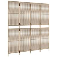Kamerscherm 4 panelen poly rattan beige - thumbnail