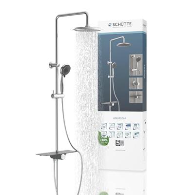 SCHÜTTE regendoucheset met plateau aquastar antraciet-chroomkleurig