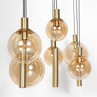 Steinhauer Eettafel hanglampBollique goud met amberglas - 3799ME - thumbnail