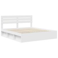 Bedframe met hoofdeinde Wit 180 x 200 cm Massief grenenhout - thumbnail