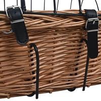 Fietsstuurmand met deksel 50x45x35 cm natuurlijk wilgen - thumbnail