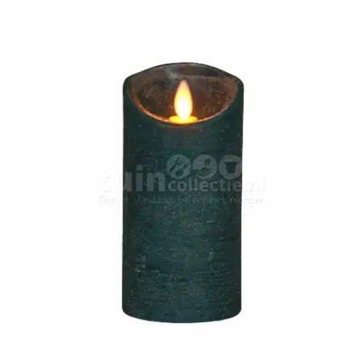 Kaars wax rustiek bewegende vlam 7,5x15 cm antiek groen b.o. Anna's Collection - Annas collection Kaars wax rustiek bewegende vlam 7,5x15 cm antiek groen b.o. Anna's Collection - Annas collection