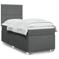 Boxspring met matras stof donkergrijs 80x200 cm - thumbnail