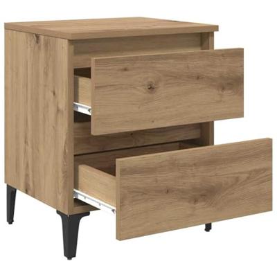 Bedkasten 2 stuks Ambachtelijk Eiken 40x35x50 cm Geengineerd Hout