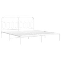 Bedframe met hoofdbord metaal wit 183x213 cm - thumbnail