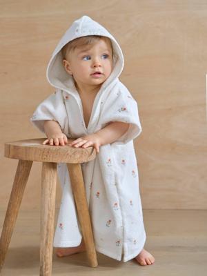 Personaliseerbare badponcho voor baby's GIVERNY, met gerecycled katoen wit, bedrukt Personaliseerbare badponcho voor baby's GIVERNY, met gerecycled katoen wit, bedrukt