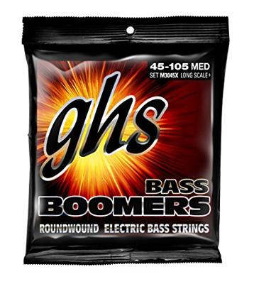 GHS ML3045X Bass Boomers Extra Long Scale Medium Light snarenset