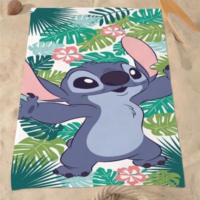 Stitch strandlaken groen 70 x 140 cm - Polyester Stitch strandlaken groen 70 x 140 cm - Polyester