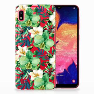Samsung Galaxy A10 | TPU Case | Orchidee Groen Samsung Galaxy A10 | TPU Case | Orchidee Groen