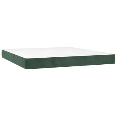 Boxspring met matras fluweel donkergroen 160x200 cm - thumbnail