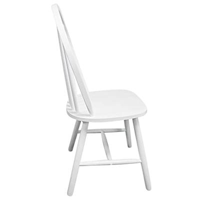 Eetkamerstoelen 4 st massief rubberwood wit - thumbnail