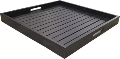 Own Living dienblad hout vierkant 50x50x6cm zwart