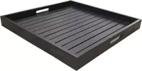Own Living dienblad hout vierkant 50x50x6cm zwart - thumbnail
