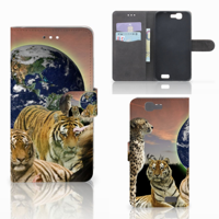 Huawei Ascend G7 Telefoonhoesje met Pasjes Roofdieren - thumbnail