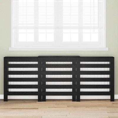 Radiatorafdekking Zwart Eiken 205 x 21.5 x 83.5 cm