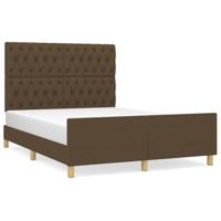 Bedframe zonder matras stof donkerbruin 140x200 cm - thumbnail