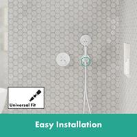 Hansgrohe FixFit S muuraansluitbocht met handdouchehouder, mat wit - thumbnail