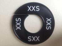 Maatring 9cm zwart/wit XXS - thumbnail