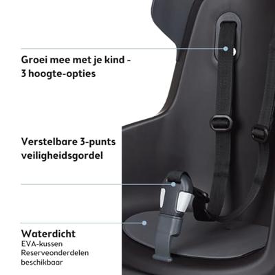 Bobike Kinderzitje achter go maxi rs met framebevestiging (ff) en slaapstand - urban black