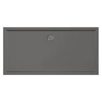 Douchebak Xenz Mariana | 160x80x4 cm | Incl.Afvoersifon-Chroom | Acryl | Rechthoekig | Antraciet mat - thumbnail