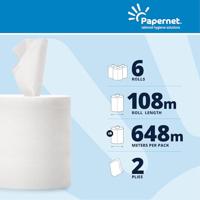 Papernet papieren handdoeken Maxi Centerfeed, 2-laags, 108 m, 450 vel, pak van 6 rollen - thumbnail
