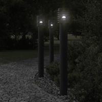 VidaXL Buitenvloerlampen 3 st stopcontact 110 cm roestvrijstaal zwart - thumbnail