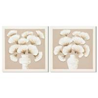 Schilderij Home ESPRIT Wit Beige Vaas Shabby Chic 100 x 3 x 100 cm (2 Stuks) - thumbnail