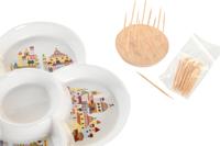 Set voor voorgerechtjes DKD Home Decor Rood Blauw Wit Keramiek 22 x 22 x 7 cm Mediterrane Huizen - thumbnail