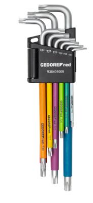 Gedore R36401009 | Haakse stiftsleutelset | TX | T10-T50 multicolor | 9-dlg 3301333 Gedore R36401009 | Haakse stiftsleutelset | TX | T10-T50 multicolor | 9-dlg 3301333