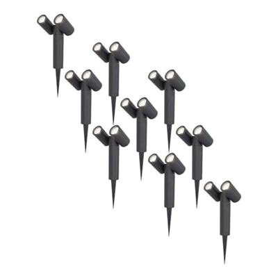 Set van 9 Pinero Dubbel LED prikspots - GU10 8 Watt 345 Lumen - Dimbaar - Kantelbaar - GU10 - 6500K daglicht wit - IP64 Waterdicht - Zwart Set van 9 Pinero Dubbel LED prikspots - GU10 8 Watt 345 Lumen - Dimbaar - Kantelbaar - GU10 - 6500K daglicht wit - IP64 Waterdicht - Zwart
