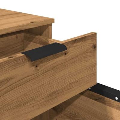 Dossierkast verrijdbaar 45x38x54 cm hout artisanaal eikenkleur