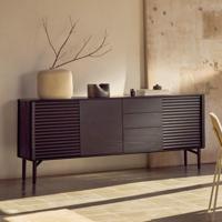 Kave Home Dressoir 'Lenon' Eikenhout, 200cm, kleur Zwart - thumbnail