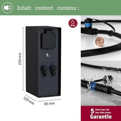 Paulmann 94701 Stopcontactverdeler 230 V, 24 V 230 mm Antraciet Paulmann 94701 Stopcontactverdeler 230 V, 24 V 230 mm Antraciet