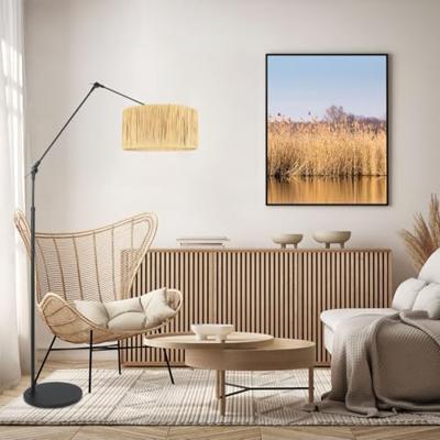 Steinhauer Vloerlamp instelbaarPrestige Chic zwart met strokleurige kap - 3793ZW