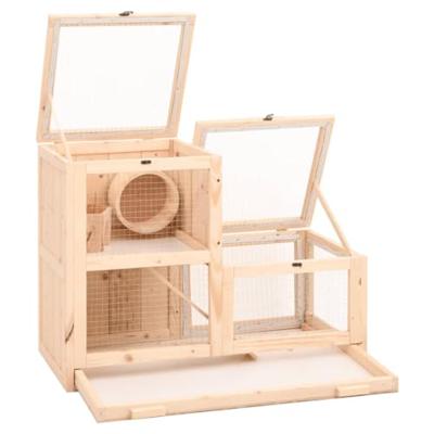 VidaXL Hamsterkooi 81x40x60 cm massief vurenhout VidaXL Hamsterkooi 81x40x60 cm massief vurenhout