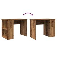 Bureau 100x55x75 cm bewerkt hout oud houtkleurig - thumbnail