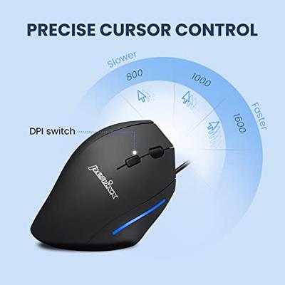 Perixx PERIMICE-508 Ergonomische muis USB Optisch Zwart 6 Toetsen 1000 dpi Ergonomisch - thumbnail