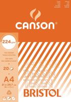 Canson tekenpapier Bristol, 224 g, ft 21 x 29,7 cm, A4, blok van 20 vel - thumbnail