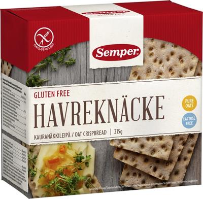Semper Haverknackebrod glutenvrij 215 Gram Semper Haverknackebrod glutenvrij 215 Gram