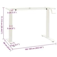 Zit-stabureauframe met slinger handmatig wit - thumbnail