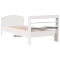 Bedframe zonder matras massief grenenhout wit 90x200 cm - thumbnail